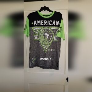 American Fighter Black and Lime Graphic Tee